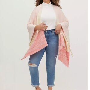 Like New Torrid Colorblock Knit Ruana - Multicolor